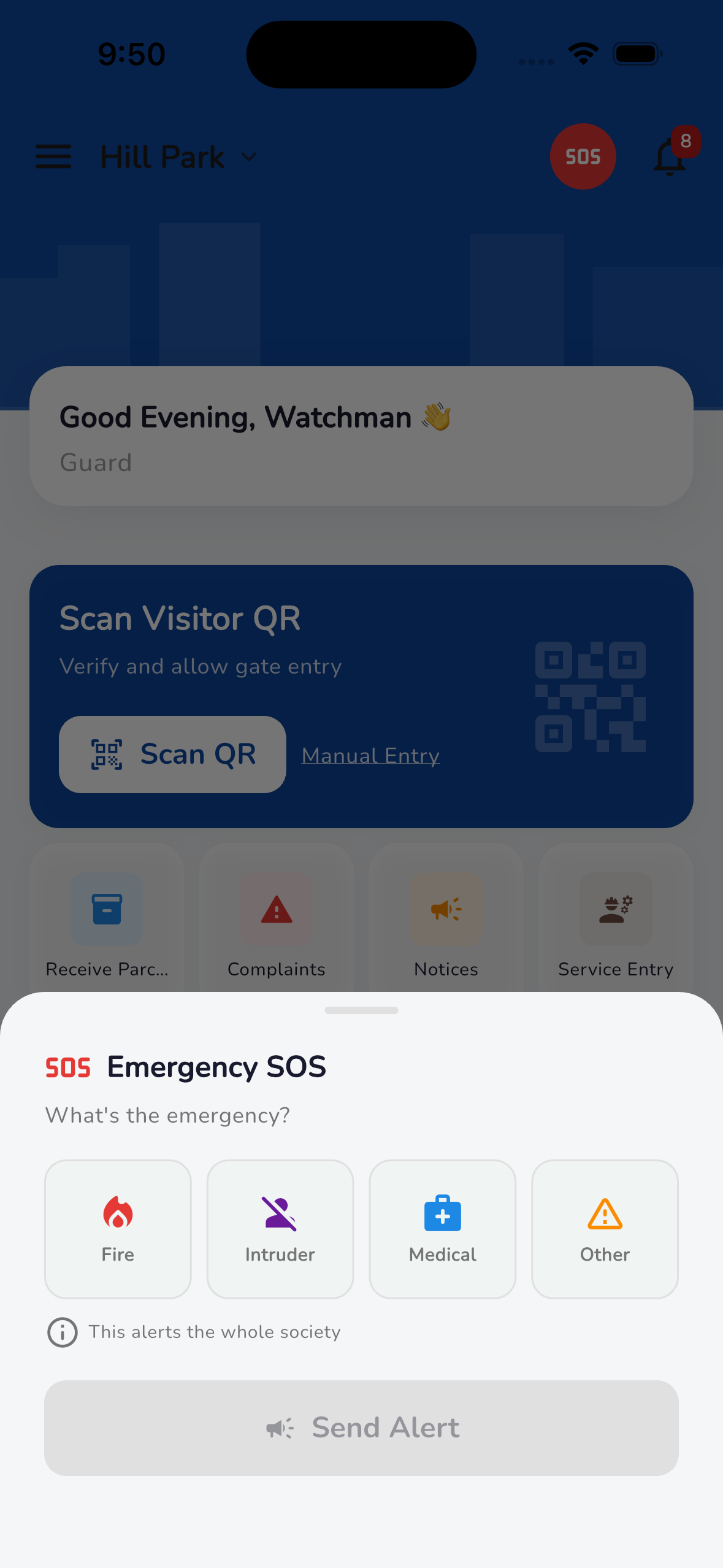 In an emergency: one tap alerts everyone